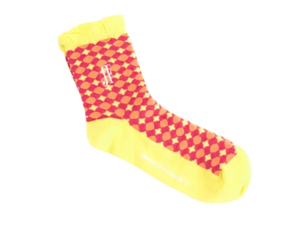 Accessories^Fluevog Shoes Adeline Vog Socks | Floral Pattern Socks Pink/Yellow