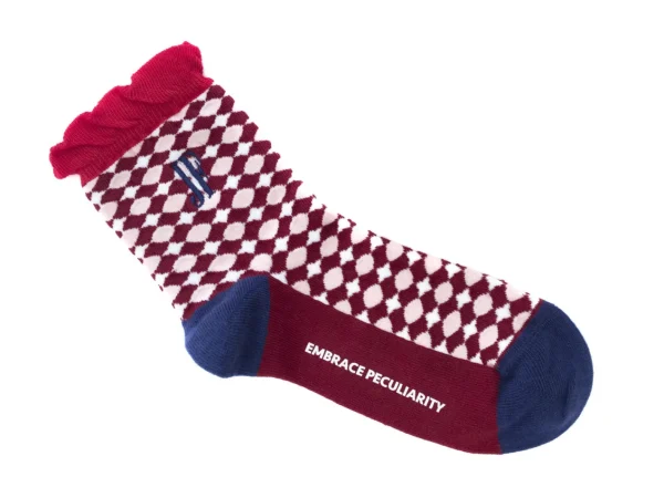 Accessories^Fluevog Shoes Adeline Vog Socks | Floral Pattern Socks Red/White