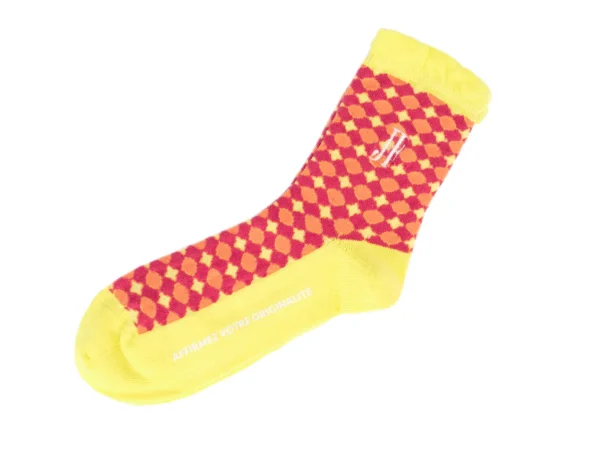 Accessories^Fluevog Shoes Adeline Vog Socks | Floral Pattern Socks Pink/Yellow