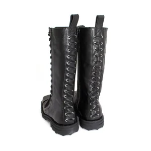Men's^Fluevog Shoes Alonso | Tall Lace-Up Boot With Zipper Black