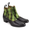 Men's^Fluevog Shoes Arthur | Zip-Up Ankle Boot Black/Green Plaid