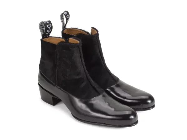 Men's^Fluevog Shoes Arthur | Zip-Up Ankle Boot Black Pony