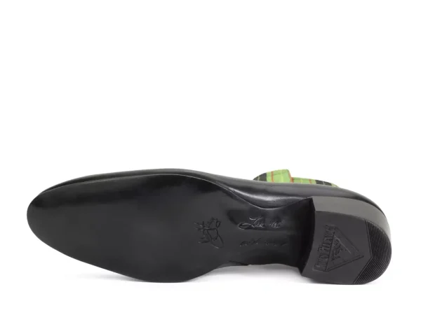 Men's^Fluevog Shoes Arthur | Zip-Up Ankle Boot Black/Green Plaid