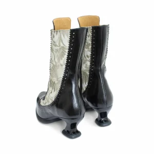 Women's^Fluevog Shoes Aura | Brogue Tall Boot Black/Ivory