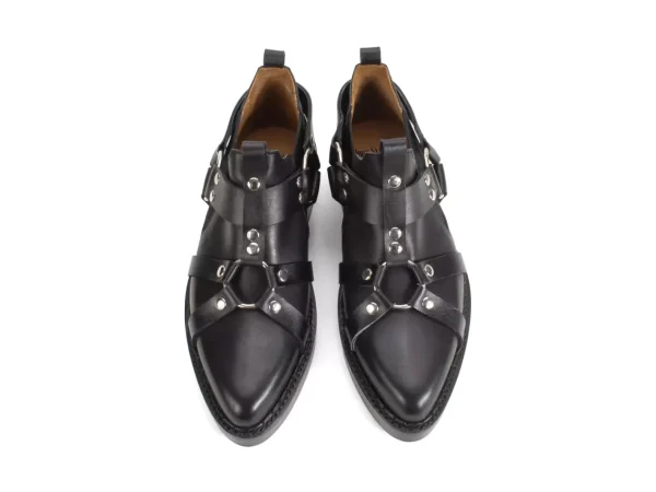 Men's^Fluevog Shoes Axel | Chelsea Shoe With Harness Black