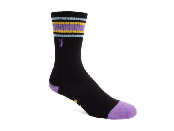 Accessories^Fluevog Shoes Bandit | Colourblock Varsity Sock Black/Lavender