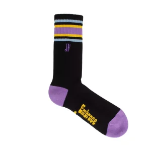 Accessories^Fluevog Shoes Bandit | Colourblock Varsity Sock Black/Lavender