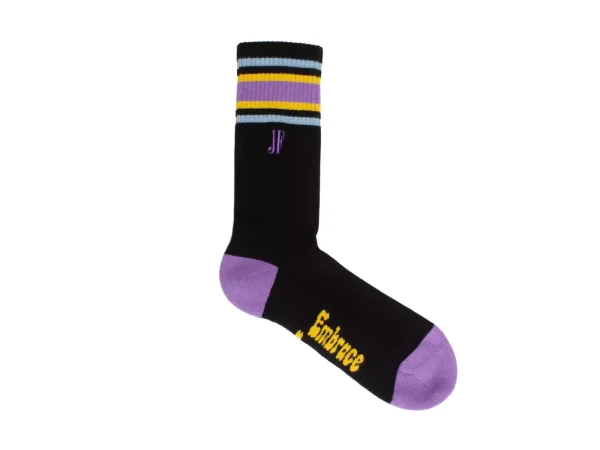 Accessories^Fluevog Shoes Bandit | Colourblock Varsity Sock Black/Lavender