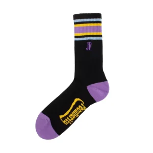 Accessories^Fluevog Shoes Bandit | Colourblock Varsity Sock Black/Lavender