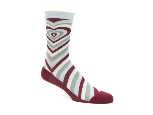 Women's^Fluevog Shoes Baobao Vog Socks | Heart Illusion Sock Cream/Blue/Burgundy