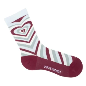 Women's^Fluevog Shoes Baobao Vog Socks | Heart Illusion Sock Cream/Blue/Burgundy