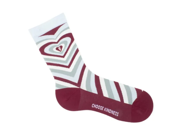 Women's^Fluevog Shoes Baobao Vog Socks | Heart Illusion Sock Cream/Blue/Burgundy