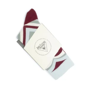 Women's^Fluevog Shoes Baobao Vog Socks | Heart Illusion Sock Cream/Blue/Burgundy