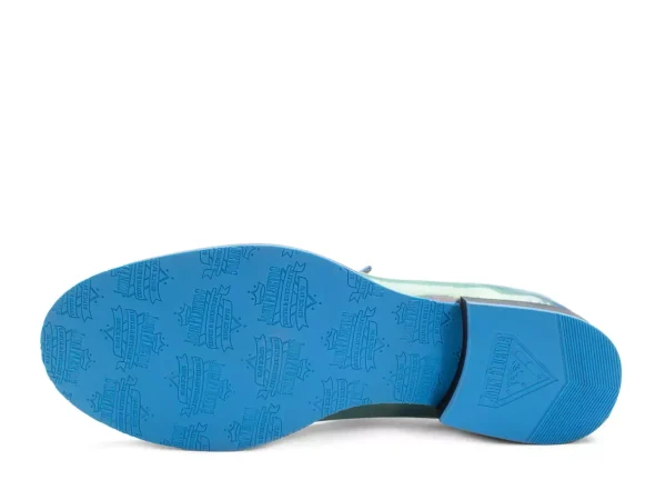 Women's^Fluevog Shoes Barnett | Flat Mary Jane Blue Metallic