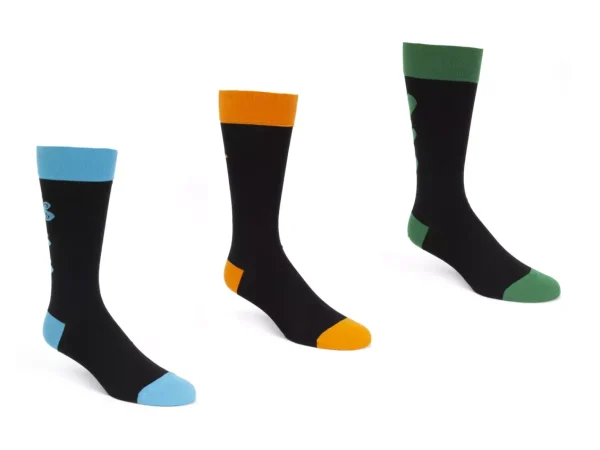 Accessories^Fluevog Shoes Baz Vog Socks (3-Pack) | 3-Pack Graphic Sock Orange/Green/Blue