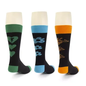 Accessories^Fluevog Shoes Baz Vog Socks (3-Pack) | 3-Pack Graphic Sock Orange/Green/Blue