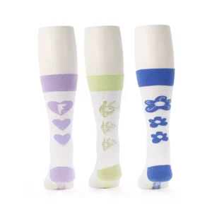 Women's^Fluevog Shoes Baz Vog Socks (3-Pack) | 3-Pack Graphic Sock Blue/Green/Purple