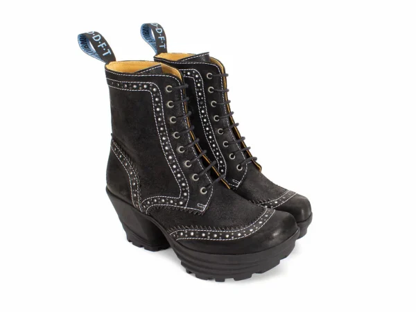 Women's^Fluevog Shoes Bebop | Lace-Up Brogue Boot Black