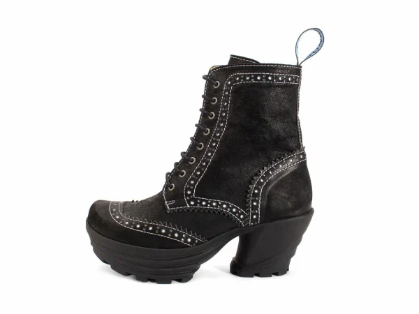 Women's^Fluevog Shoes Bebop | Lace-Up Brogue Boot Black