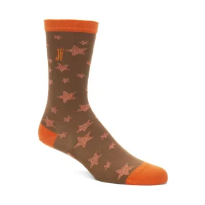 Accessories^Fluevog Shoes Bianca Vog Socks | Large Stars Sock Brown/Metallic Orange
