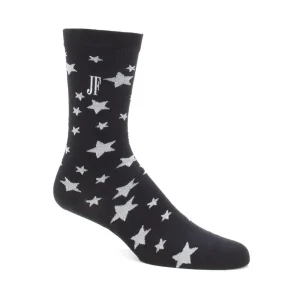 Accessories^Fluevog Shoes Bianca Vog Socks | Large Stars Sock Black/Metallic Silver