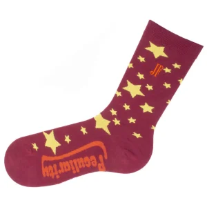 Accessories^Fluevog Shoes Bianca Vog Socks | Large Stars Sock Burgundy/Yellow