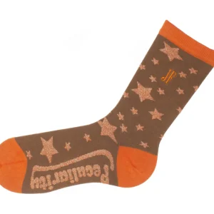 Accessories^Fluevog Shoes Bianca Vog Socks | Large Stars Sock Brown/Metallic Orange