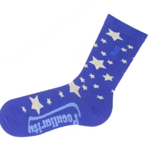 Men's^Fluevog Shoes Bianca Vog Socks | Large Stars Sock Navy/Beige