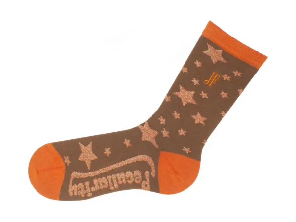 Accessories^Fluevog Shoes Bianca Vog Socks | Large Stars Sock Brown/Metallic Orange