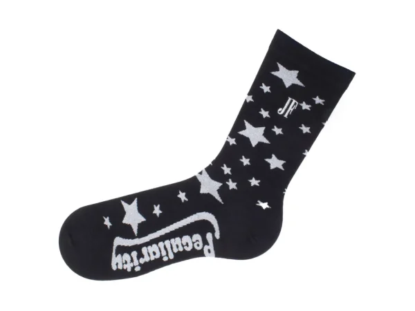 Accessories^Fluevog Shoes Bianca Vog Socks | Large Stars Sock Black/Metallic Silver