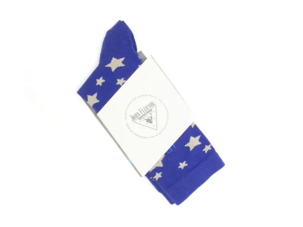 Accessories^Fluevog Shoes Bianca Vog Socks | Large Stars Sock Navy/Beige