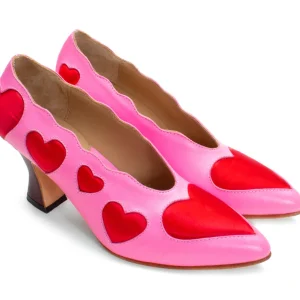 Women's^Fluevog Shoes Blaise | Pump With Applique Pink/Red