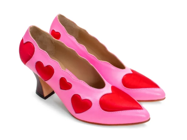 Women's^Fluevog Shoes Blaise | Pump With Applique Pink/Red