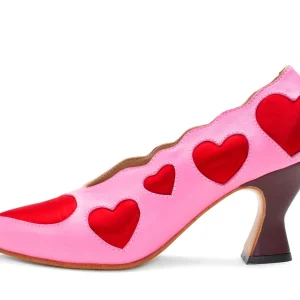 Women's^Fluevog Shoes Blaise | Pump With Applique Pink/Red