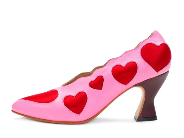 Women's^Fluevog Shoes Blaise | Pump With Applique Pink/Red