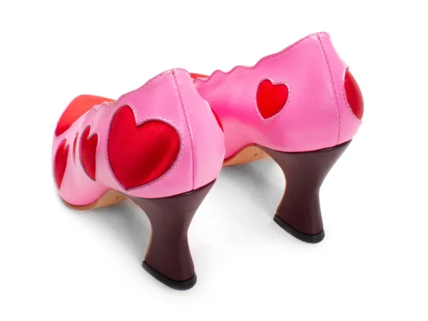 Women's^Fluevog Shoes Blaise | Pump With Applique Pink/Red