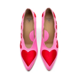 Women's^Fluevog Shoes Blaise | Pump With Applique Pink/Red