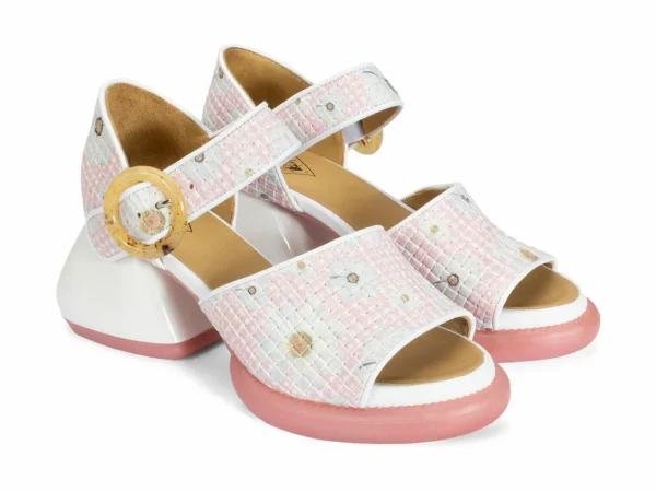 Women's^Fluevog Shoes Bridget | Leather Sandal Pink Daisy
