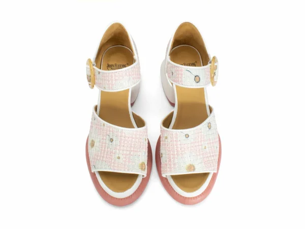 Women's^Fluevog Shoes Bridget | Leather Sandal Pink Daisy