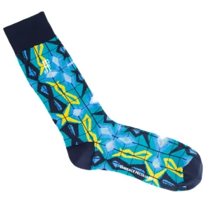 Accessories^Fluevog Shoes Cerebral Vog Socks | Geometric Knit Sock Blue