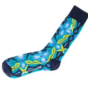 Accessories^Fluevog Shoes Cerebral Vog Socks | Geometric Knit Sock Blue
