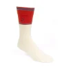 Accessories^Fluevog Shoes Citta Vog Socks | Thick Colourblock Sock Cream/Red
