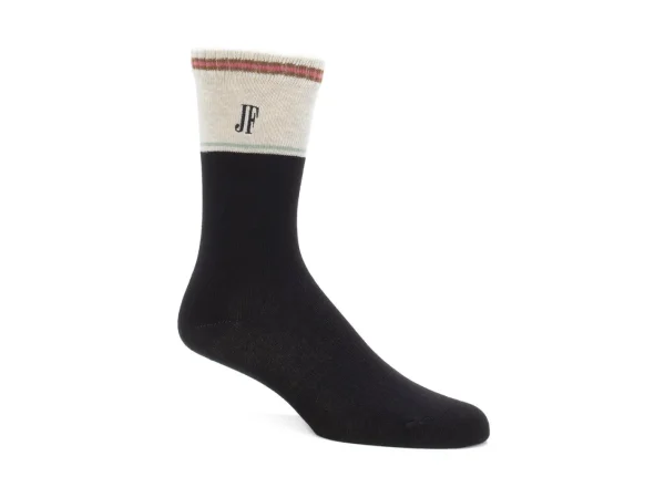 Men's^Fluevog Shoes Citta Vog Socks | Thick Colourblock Sock Black/Beige