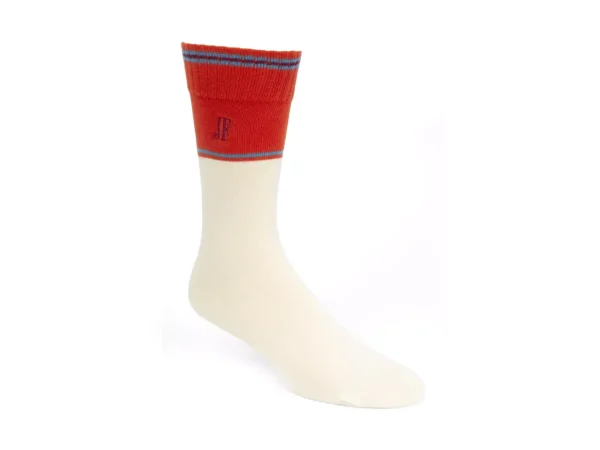 Accessories^Fluevog Shoes Citta Vog Socks | Thick Colourblock Sock Cream/Red
