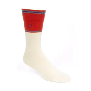 Accessories^Fluevog Shoes Citta Vog Socks | Thick Colourblock Sock Cream/Red