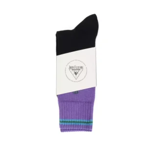 Accessories^Fluevog Shoes Citta Vog Socks | Thick Colourblock Sock Black/Lavender