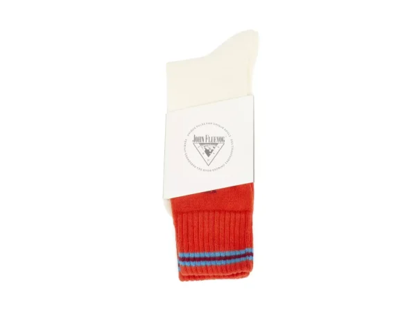 Accessories^Fluevog Shoes Citta Vog Socks | Thick Colourblock Sock Cream/Red