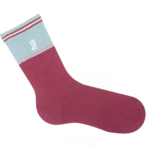 Accessories^Fluevog Shoes Citta Vog Socks | Thick Colourblock Sock Burgundy/Blue