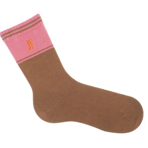 Accessories^Fluevog Shoes Citta Vog Socks | Thick Colourblock Sock Pink/Brown