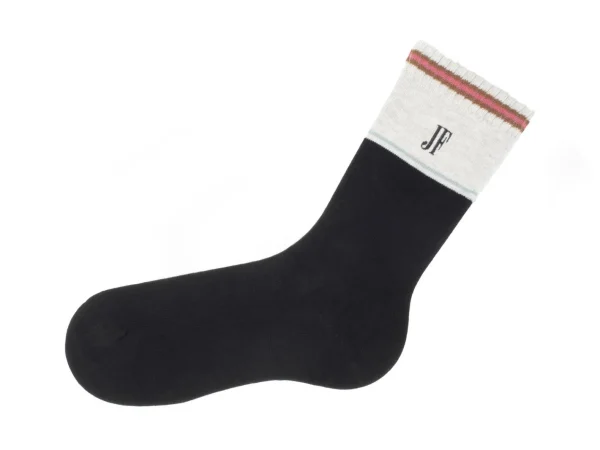 Men's^Fluevog Shoes Citta Vog Socks | Thick Colourblock Sock Black/Beige